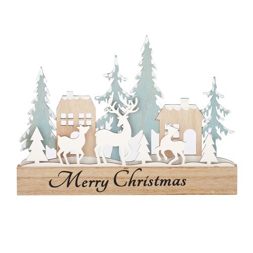 Christmas Scene Wooden Sign