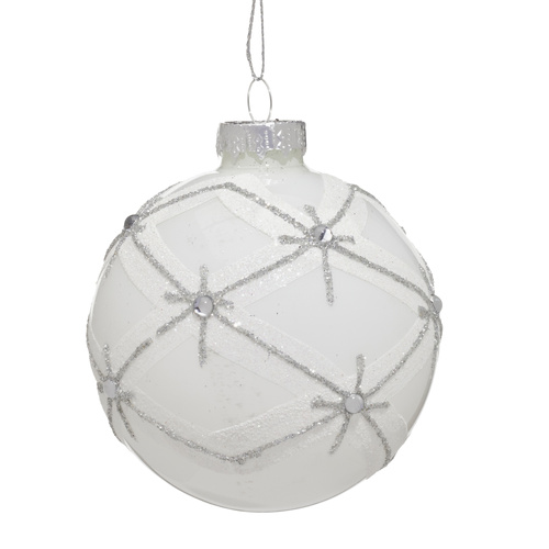 Matt White Glass w/ Glitter Pattern