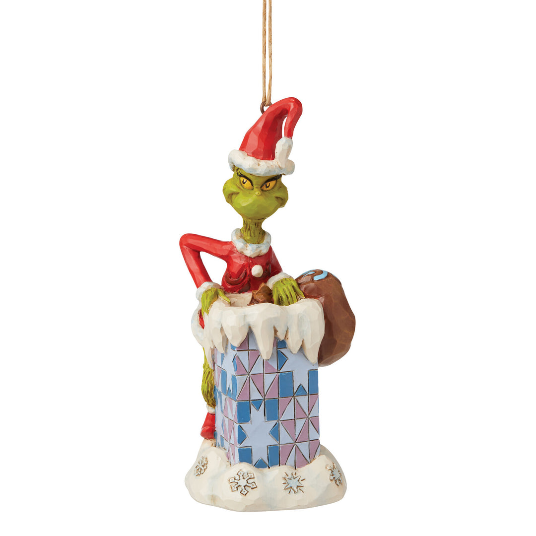 Grinch by Jim Shore | Grinch in Chimney Ornament