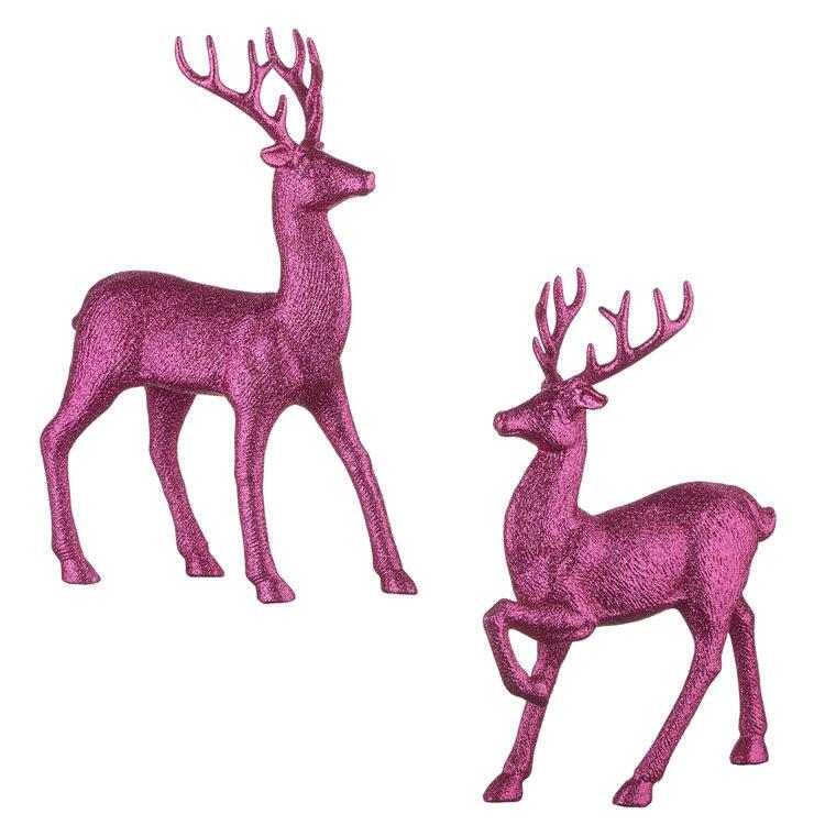 Raz | Charming Holiday | Pink Glitter Deer