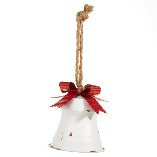 Raz | Heartfelt Holiday | White Jingle Bell Ornament