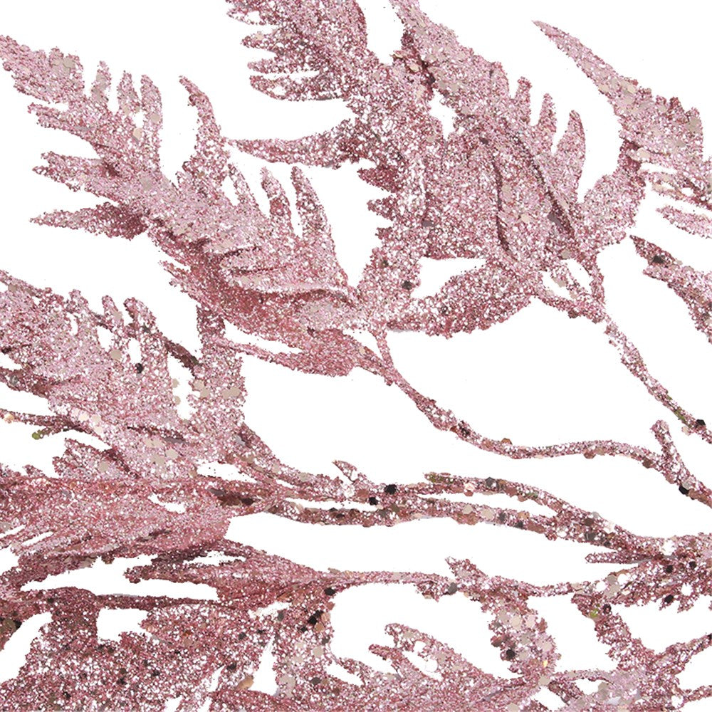 Pink Shimmer Glitter Leaf Garland