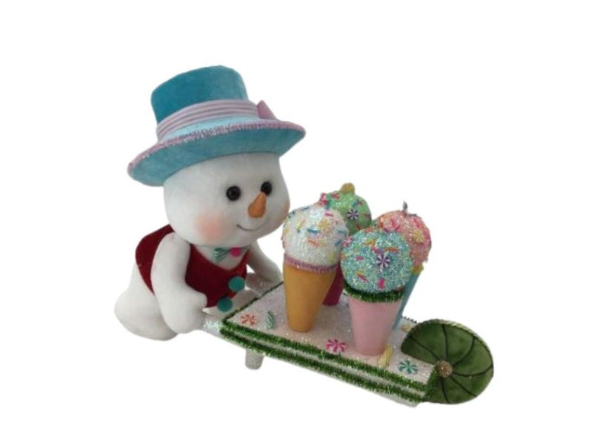 Snowman with IceCream Cart
