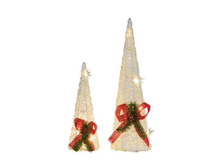 White Cone Christmas Tree Set