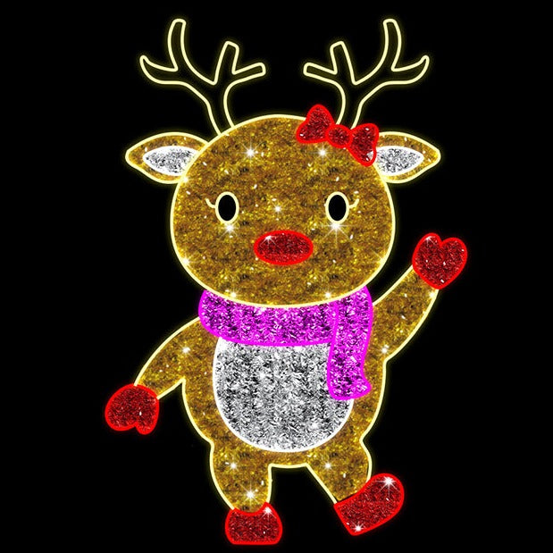 reindeer girl with pink scarf