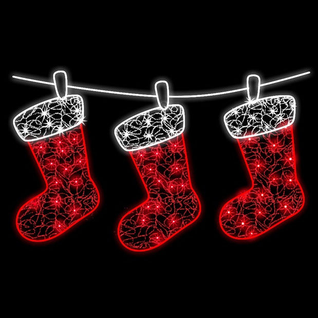 christmas hanging stockings motif light