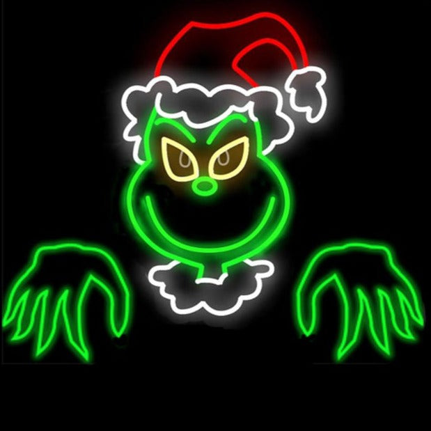 Creepy grinch christmas motif light