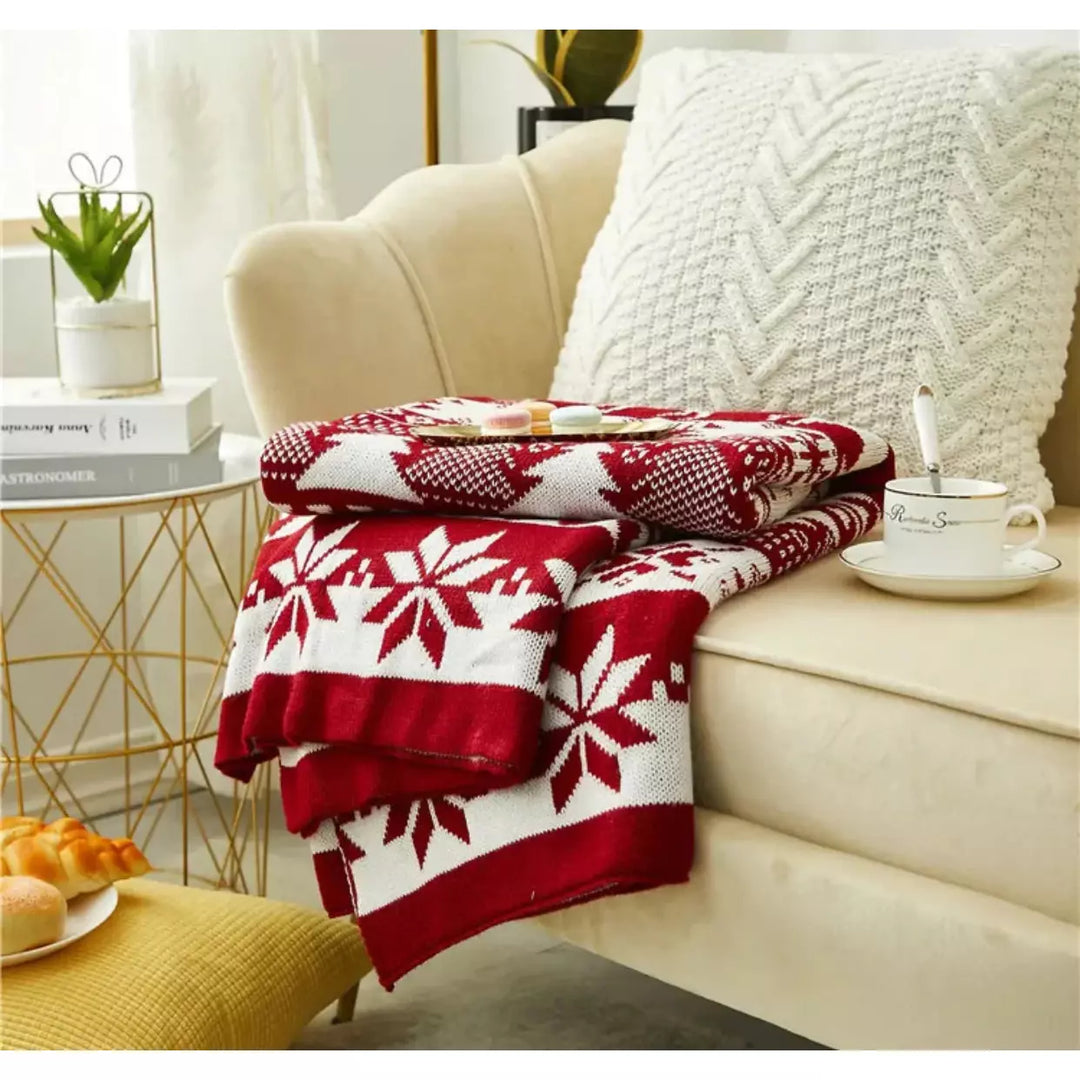 Knitted Christmas Blanket - Festive Emporium