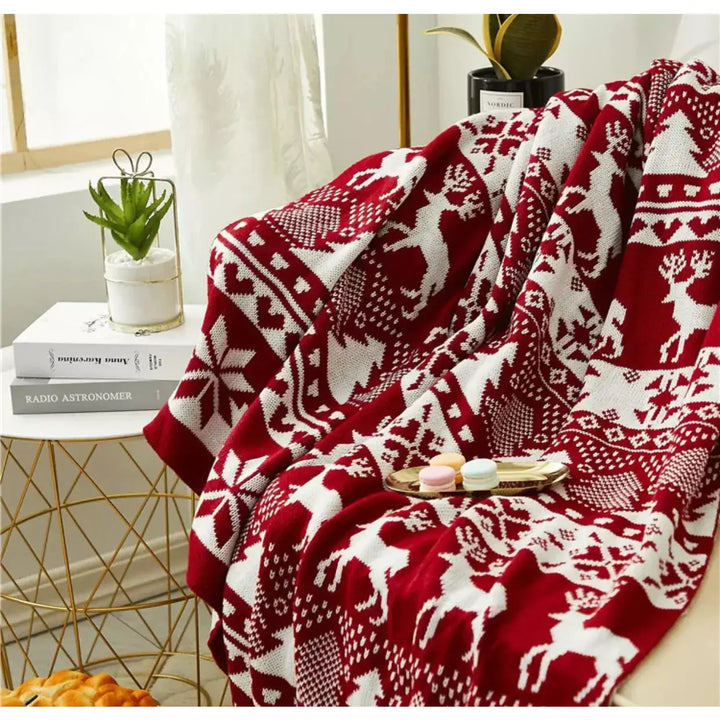 Knitted Christmas Blanket - Festive Emporium