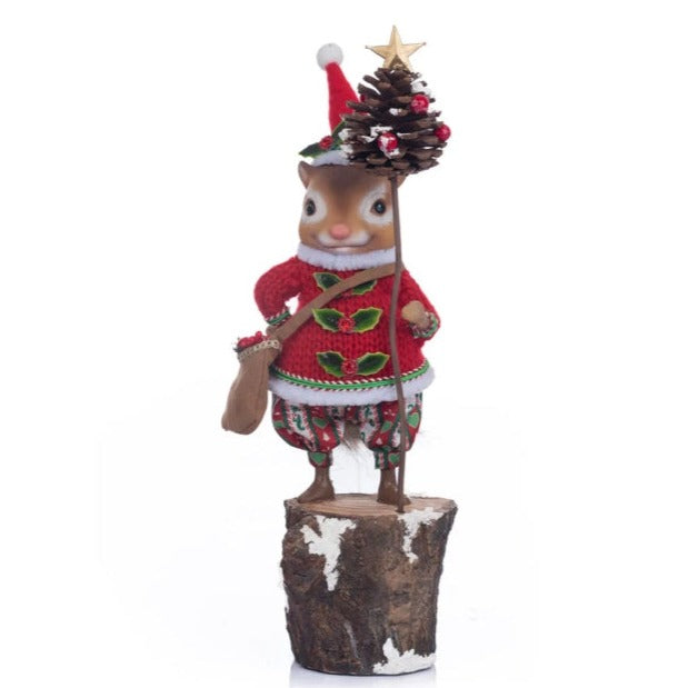 Chipmunk standing on log