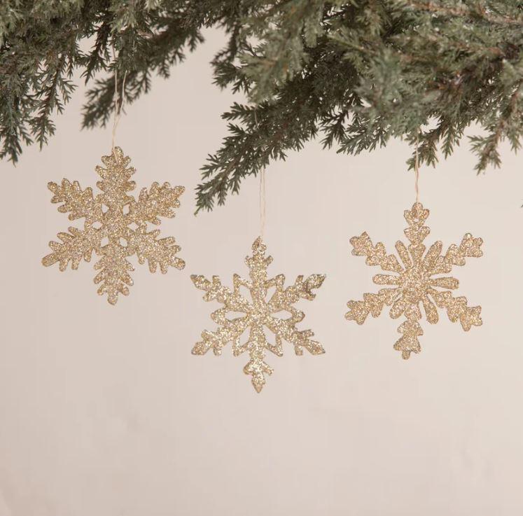Old Gold Snowflake Ornament - Festive Emporium