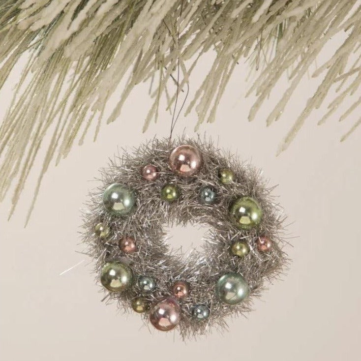 Pastel Tinsel Wreath Ornament - Festive Emporium