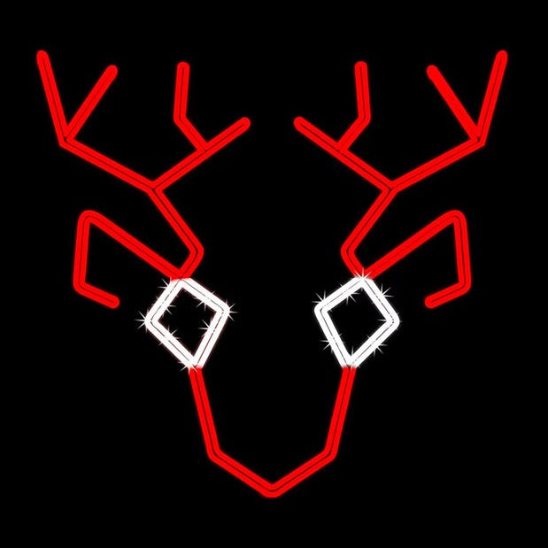 reindeer head christmas motif light