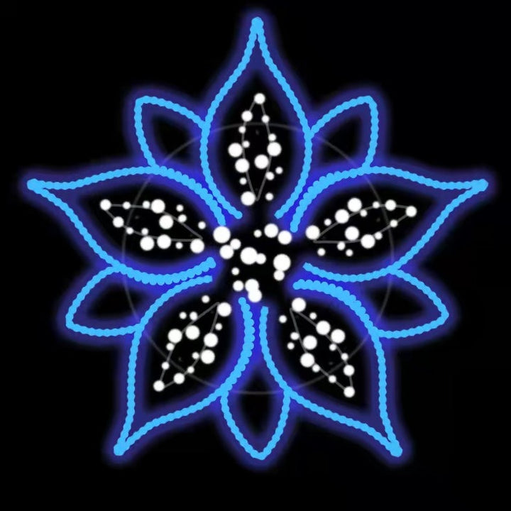 blue white flower christmas motif light